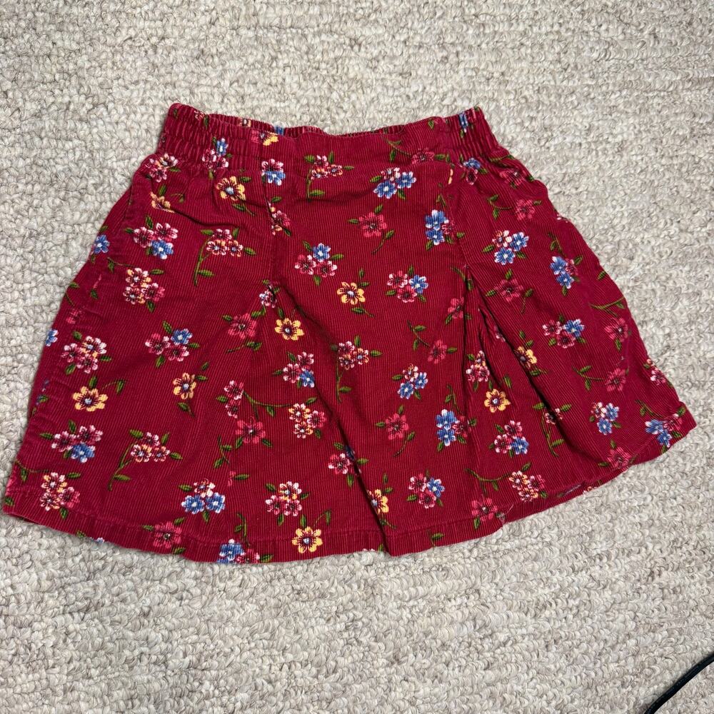 Vintage 90s McKids corduroy floral skirt size 2T